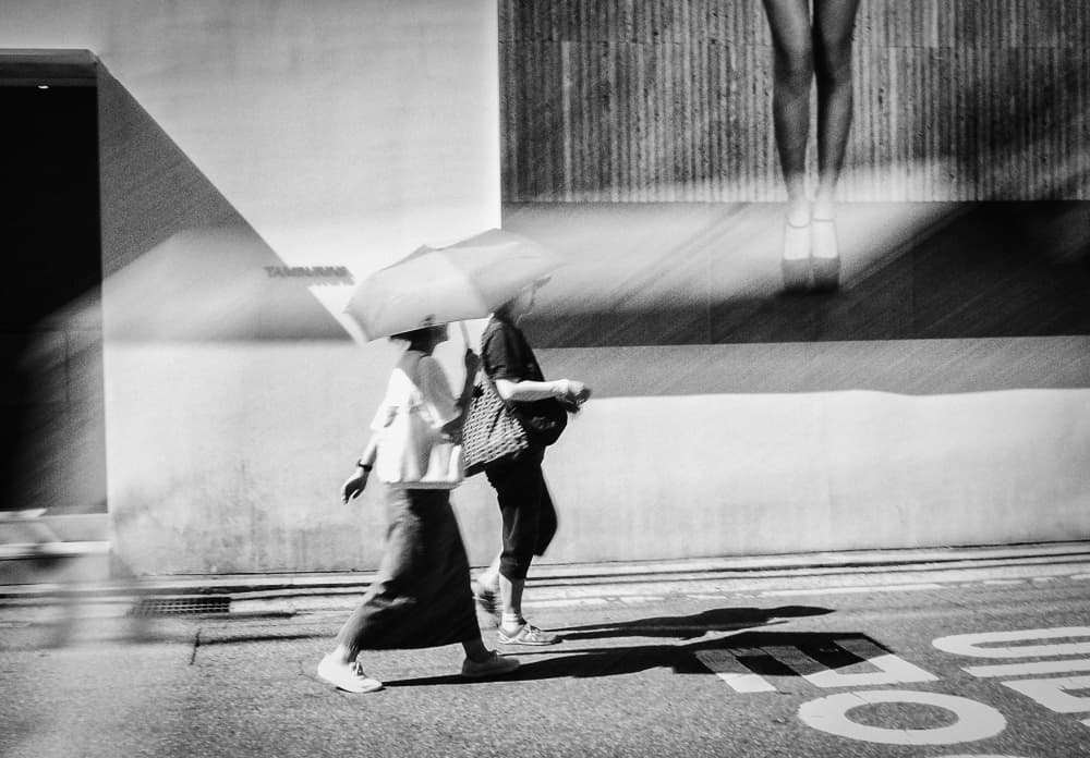 Street Umbrella Ballet Legs by Mi Young Choi — canvas wall art