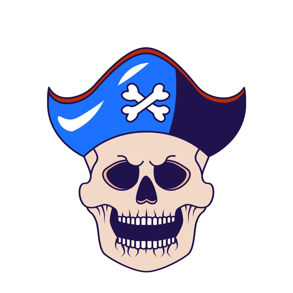 Furious Pirate Skull by Marika Barsrsind β canvas wall art