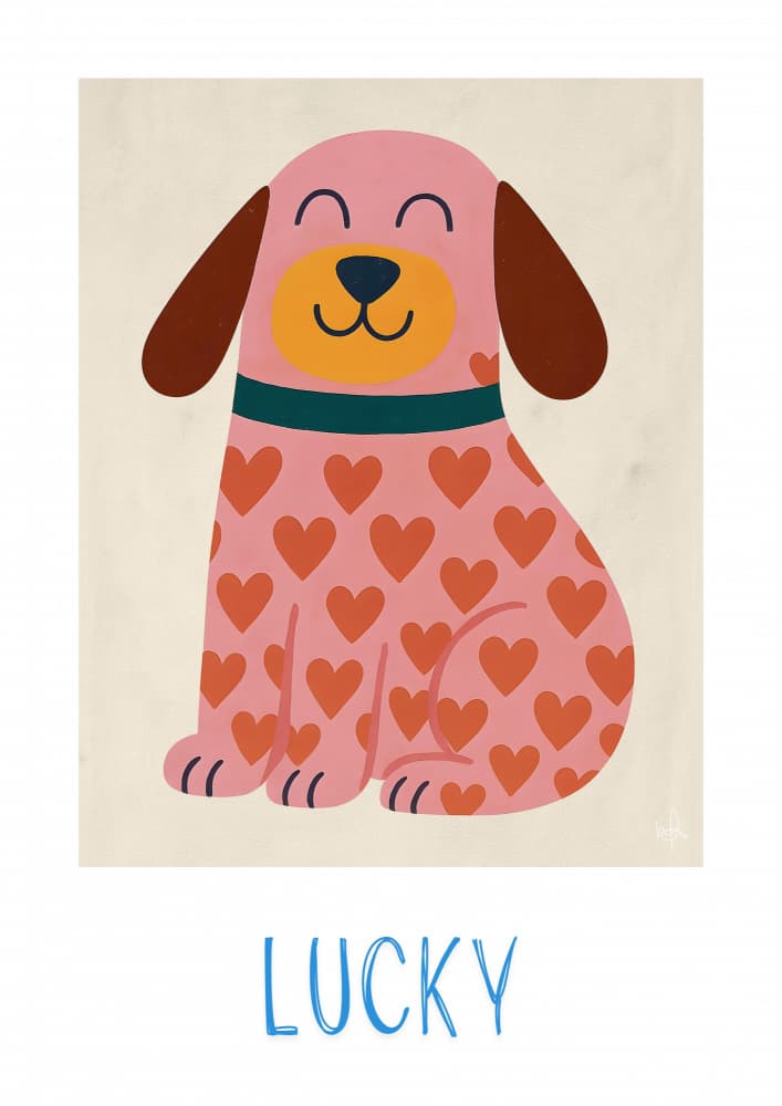 Happy Heart Dog by Merel Takken — canvas wall art
