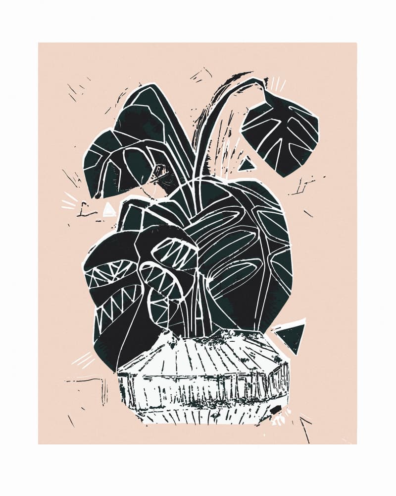 Abstract Potted Plant by Sarah Fitzgerald — canvas wall art