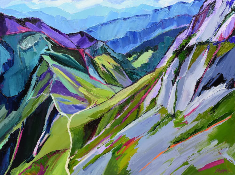 Vibrant Mountain Trail by Maxine Shore — canvas wall art