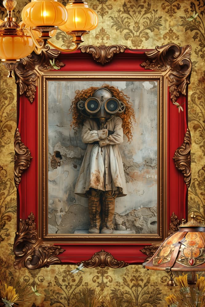 Mysterious Steampunk Portrait by Sue Skellern — canvas wall art