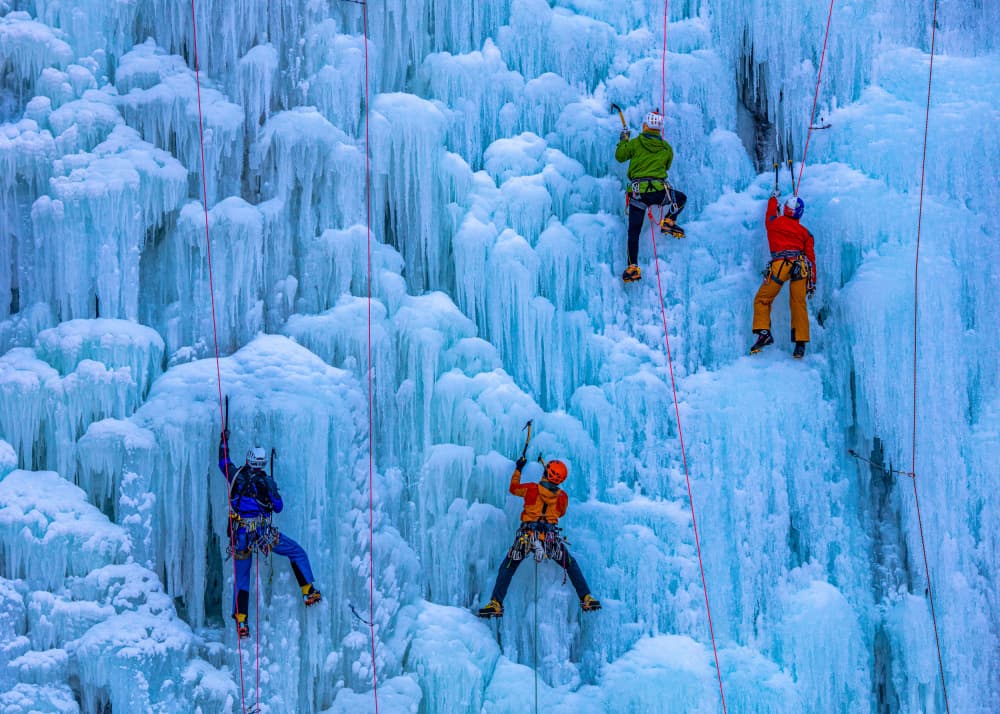 Extreme Ice Climbing by Shin Woo Ryu — canvas wall art