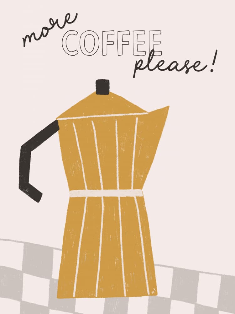 Moka Pot Coffee Please by Menina Lisboa — canvas wall art