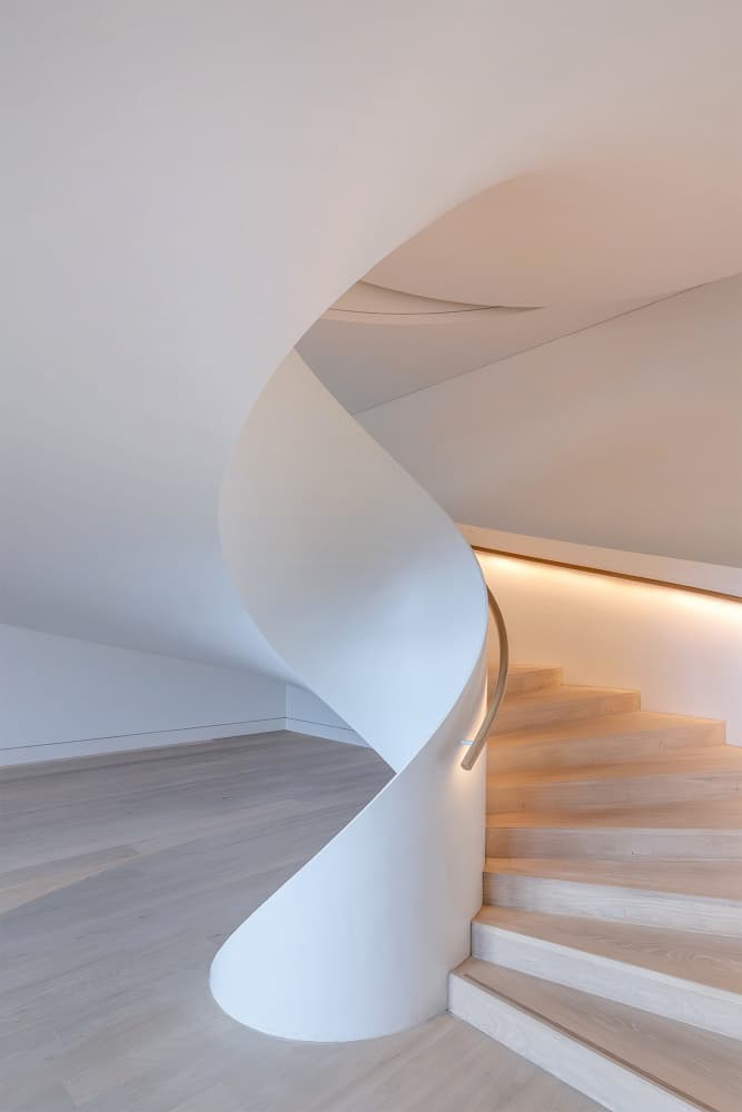 Bright Modern Spiral Stairs by Wilma Wijers Smeets — canvas wall art