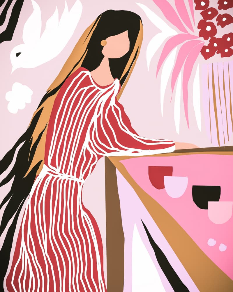 Elegant Woman Balcony View by Josie George — canvas wall art