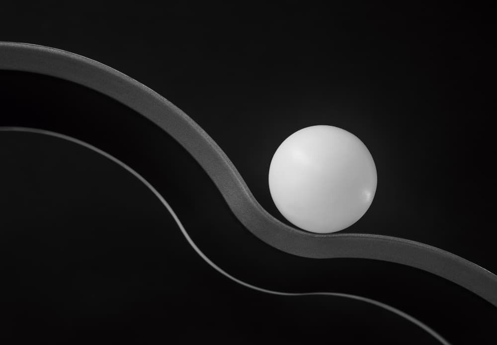 Balanced Sphere Curved Path by Jacqueline Hammer — canvas wall art