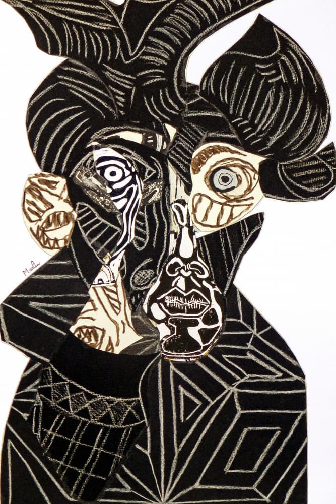 Dramatic Cubist Portrait by Pascal Marlin — canvas wall art