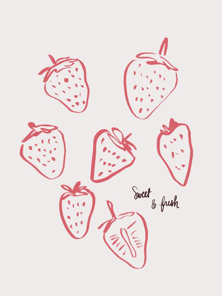 Sweet and Fresh Strawberries by Anis Illustration — canvas wall art