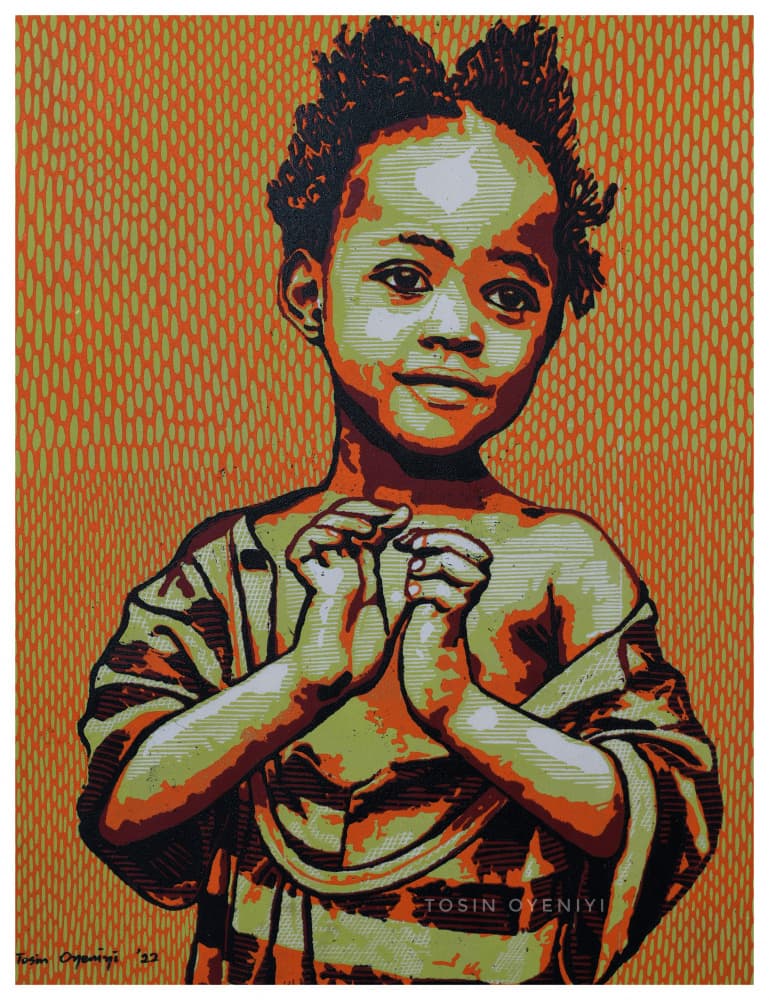 Innocent Child's Prayer by Tosin Oyeniyi — canvas wall art