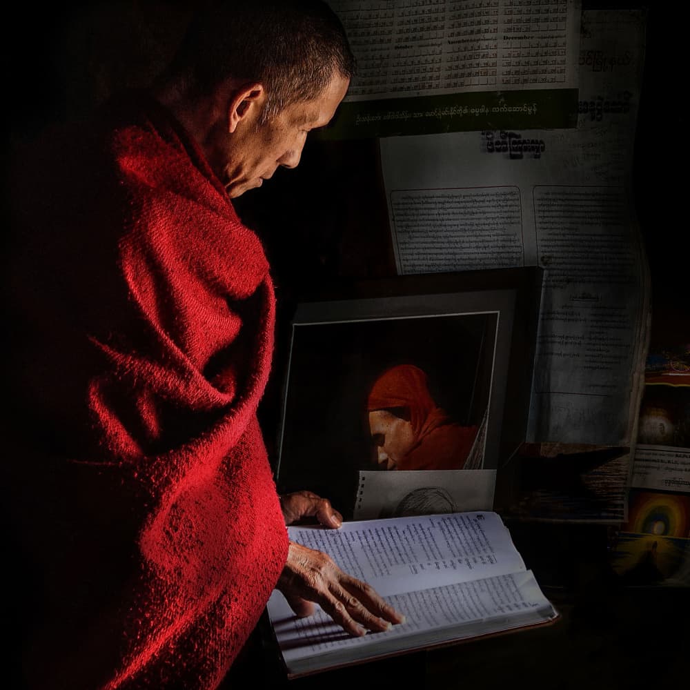 Contemplative Monk Study by Irene Perovich — canvas wall art