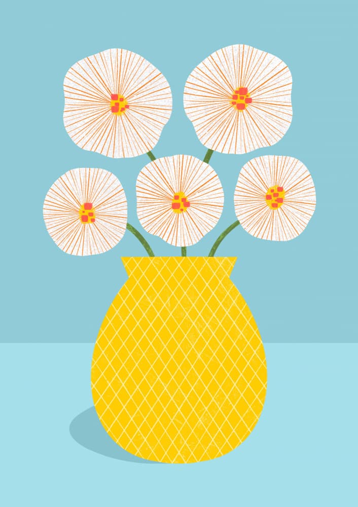 Flowers in Yellow Vase by Melissa Donne — canvas wall art