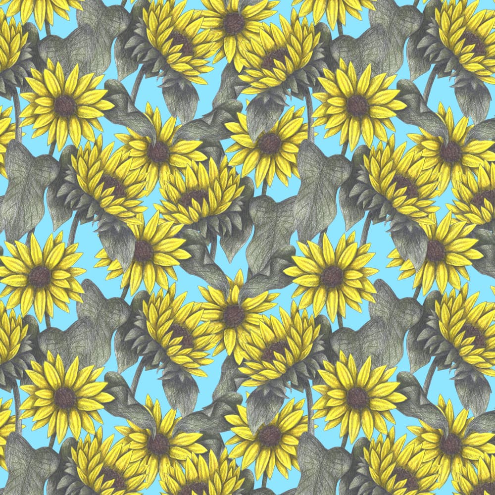 Cheerful Sunflower Pattern by Cecilia Battaini — canvas wall art