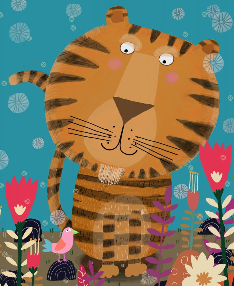 Whimsical Jungle Tiger by Carla Daly — canvas wall art