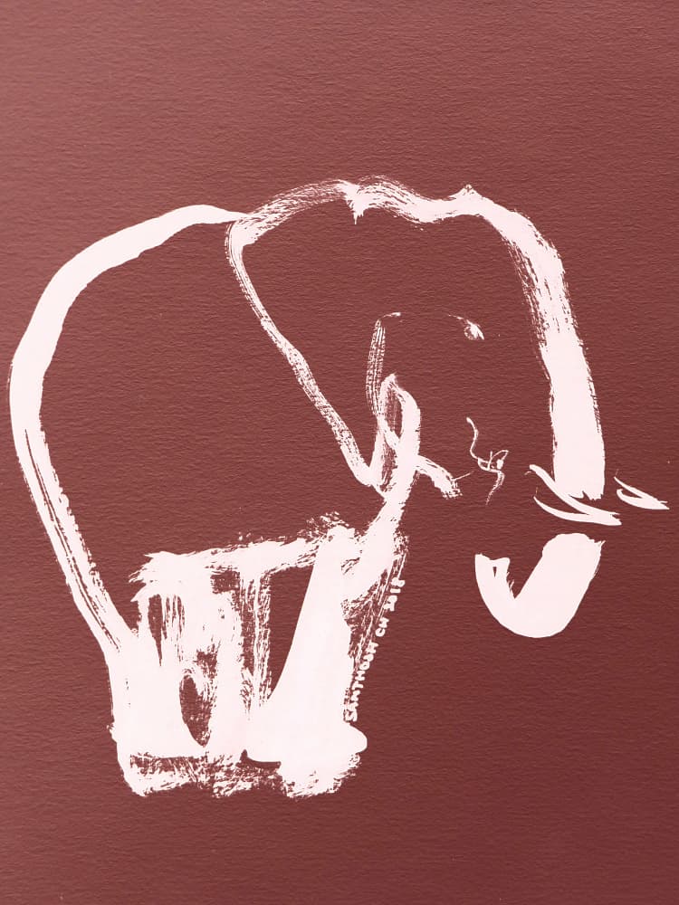 Elegant Elephant Sketch by Santhosh ch — canvas wall art