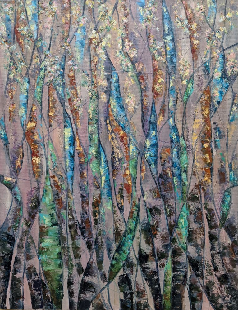Vibrant Abstract Forest by Lena Kolambet — canvas wall art