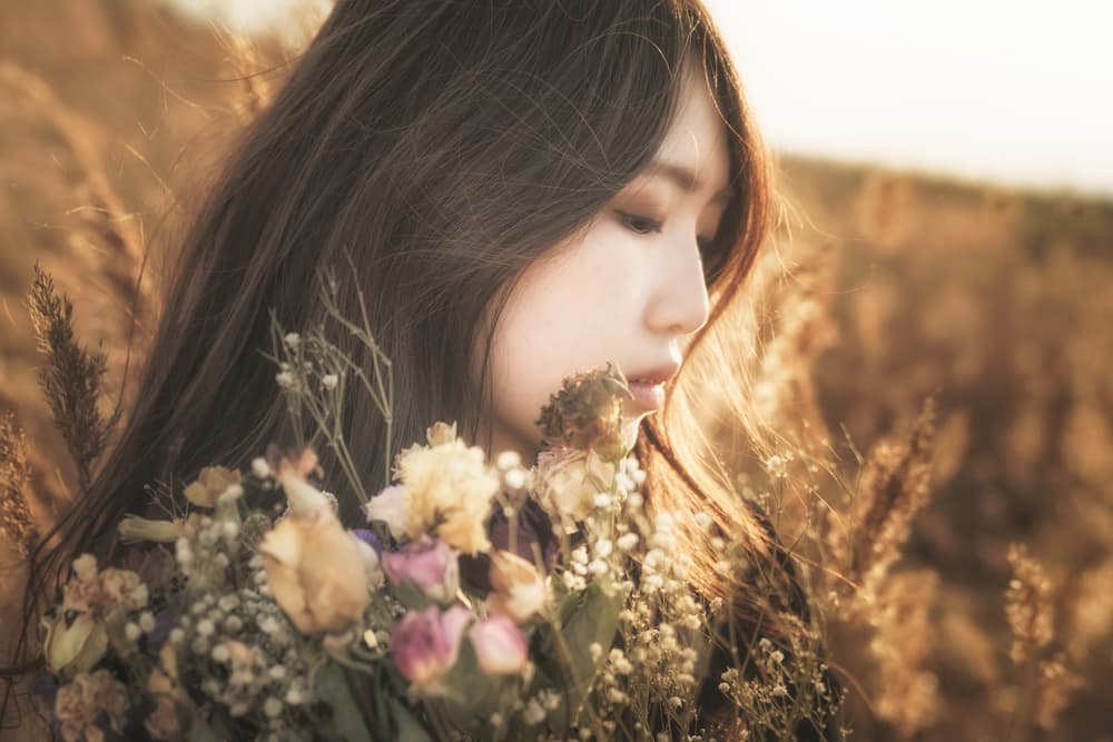 Golden Field Portrait by Nobu Ishijima — canvas wall art