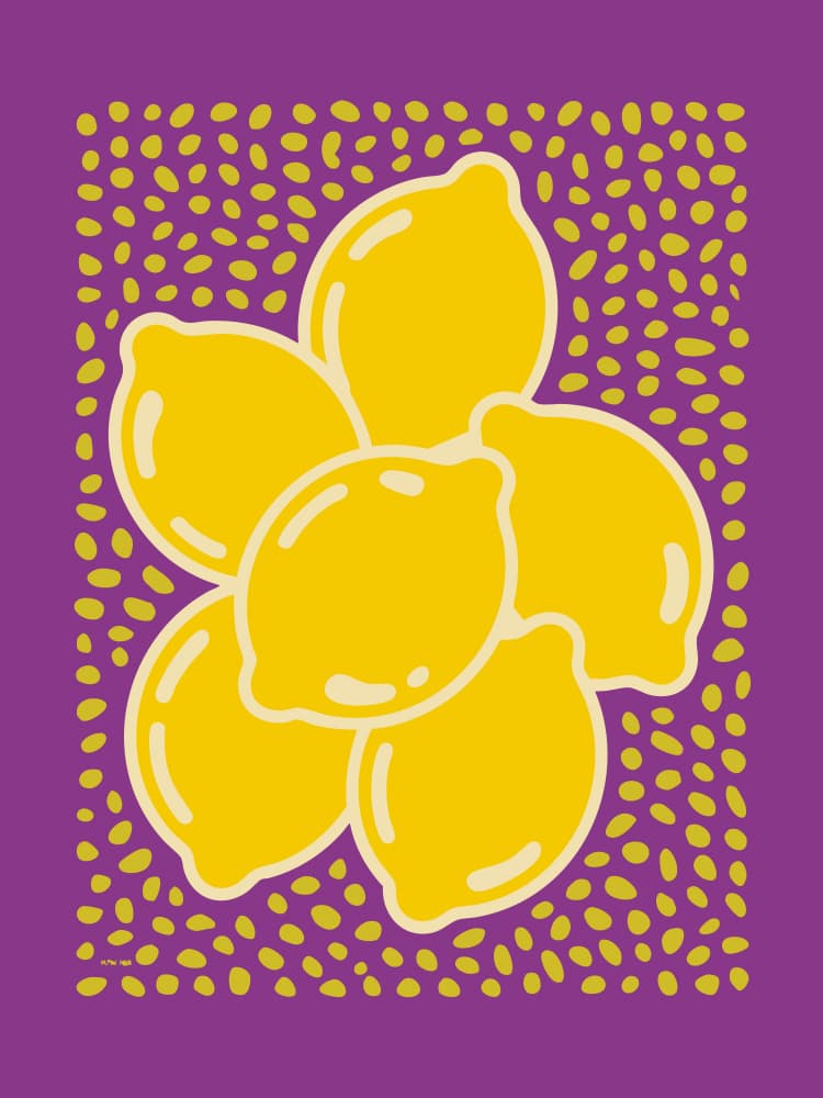 Vibrant Lemon Pop by Andreas Magnusson — canvas wall art