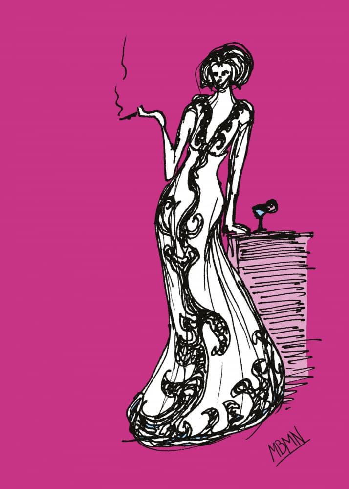 Sophisticated Woman Smoking by Ida Publishing — canvas wall art