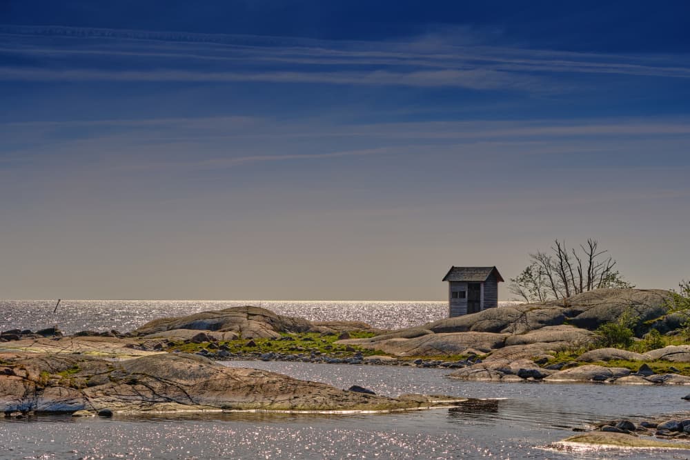 Serene Island Cabin by Geertjan Plooijer — canvas wall art