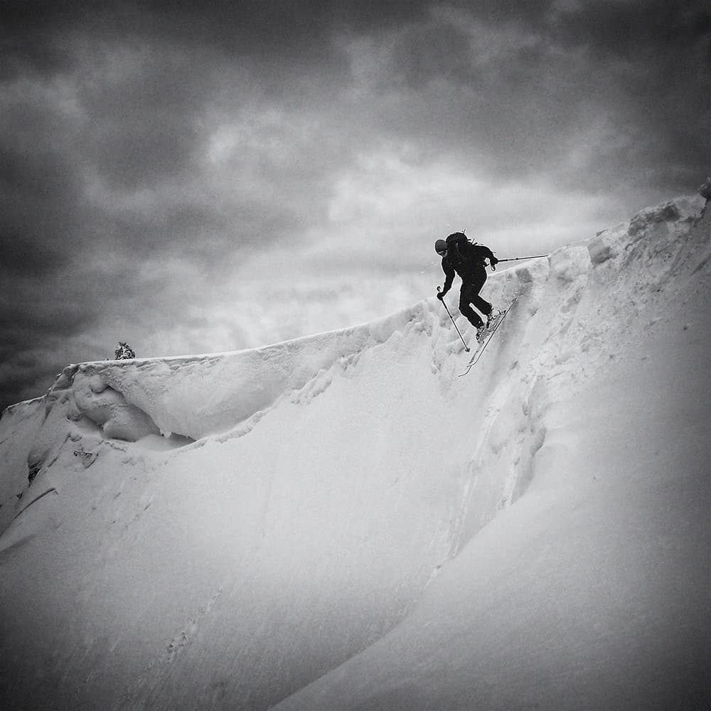 Dramatic Mountain Skier by Marcel Rebro — canvas wall art