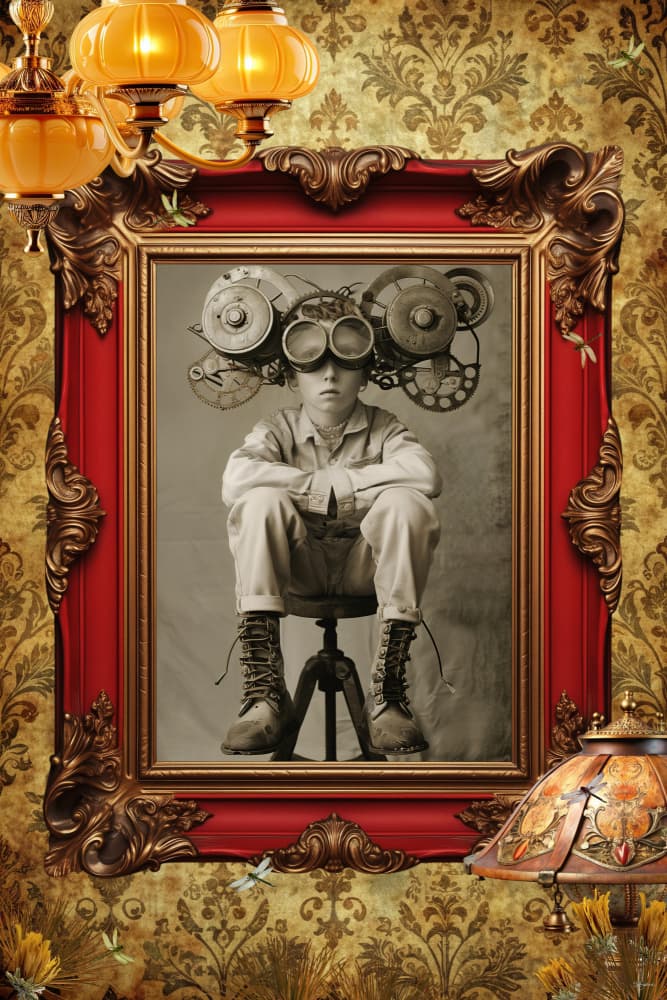 Young Steampunk Inventor by Sue Skellern — canvas wall art