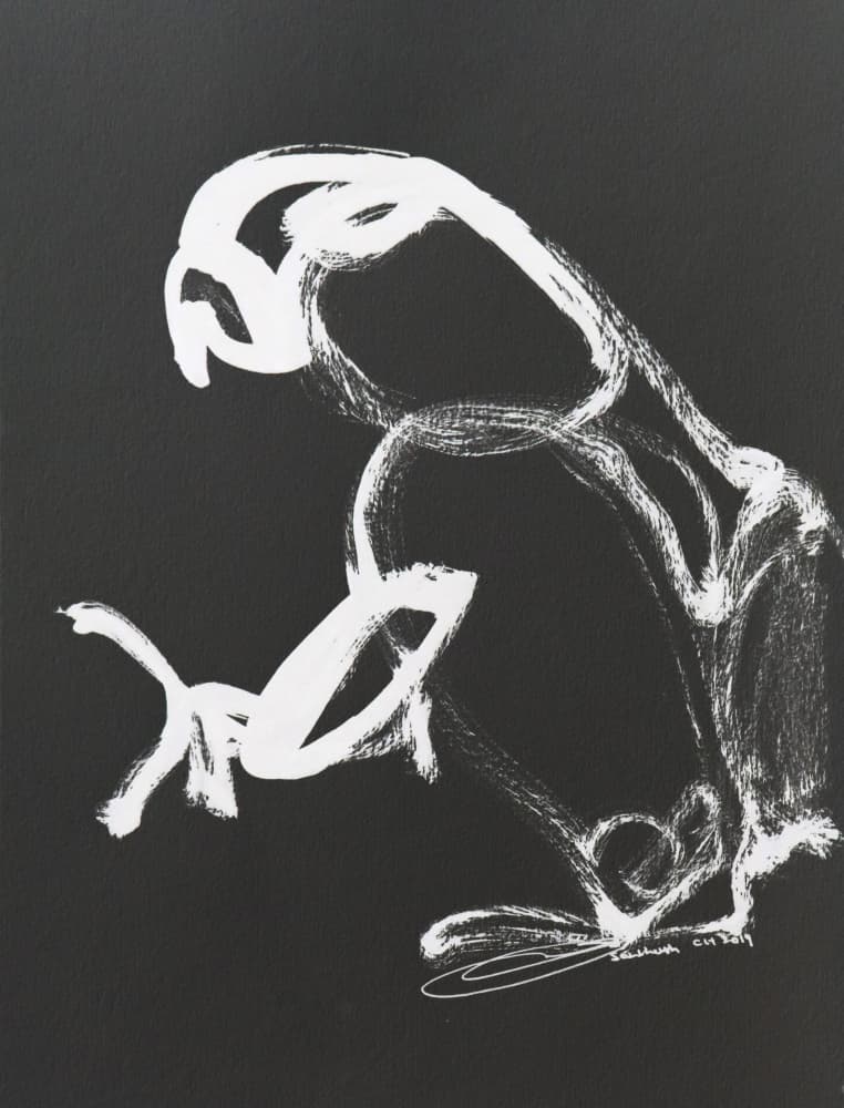 White Abstract Bird by Santhosh ch — canvas wall art