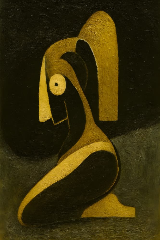 Abstract Golden Woman by HUGO — canvas wall art