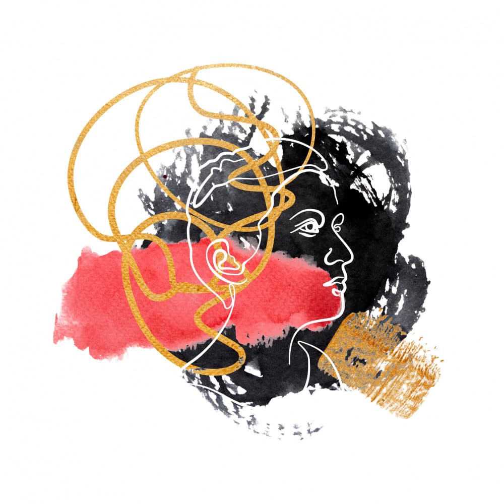 Abstract Golden Profile by Anna Rose — canvas wall art