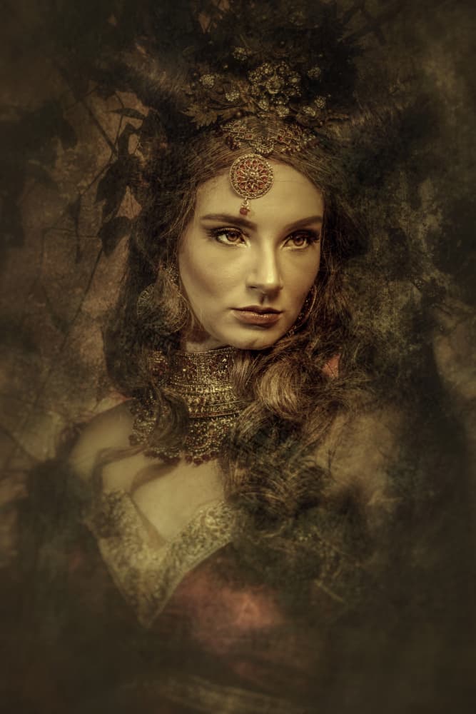 Regal Goddess Portrait by Ajar Setiadi — canvas wall art