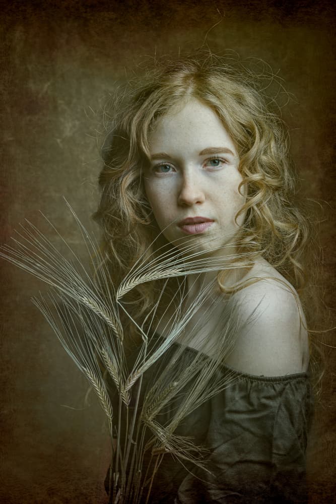 Golden Harvest Portrait by Ruth Franke — canvas wall art