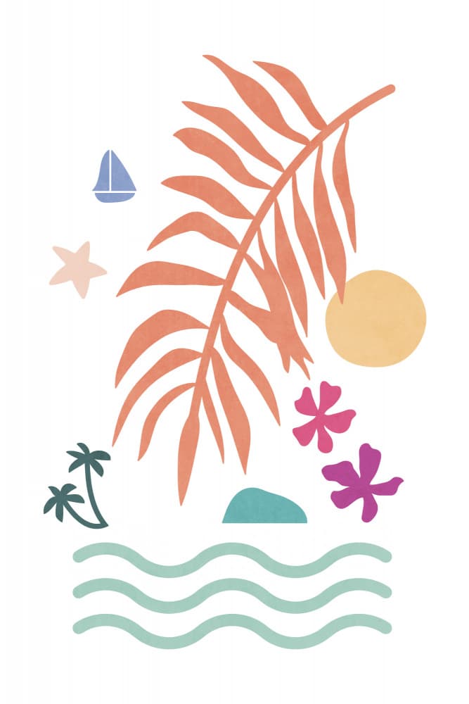 Tropical Summer Shapes by amini54 — canvas wall art
