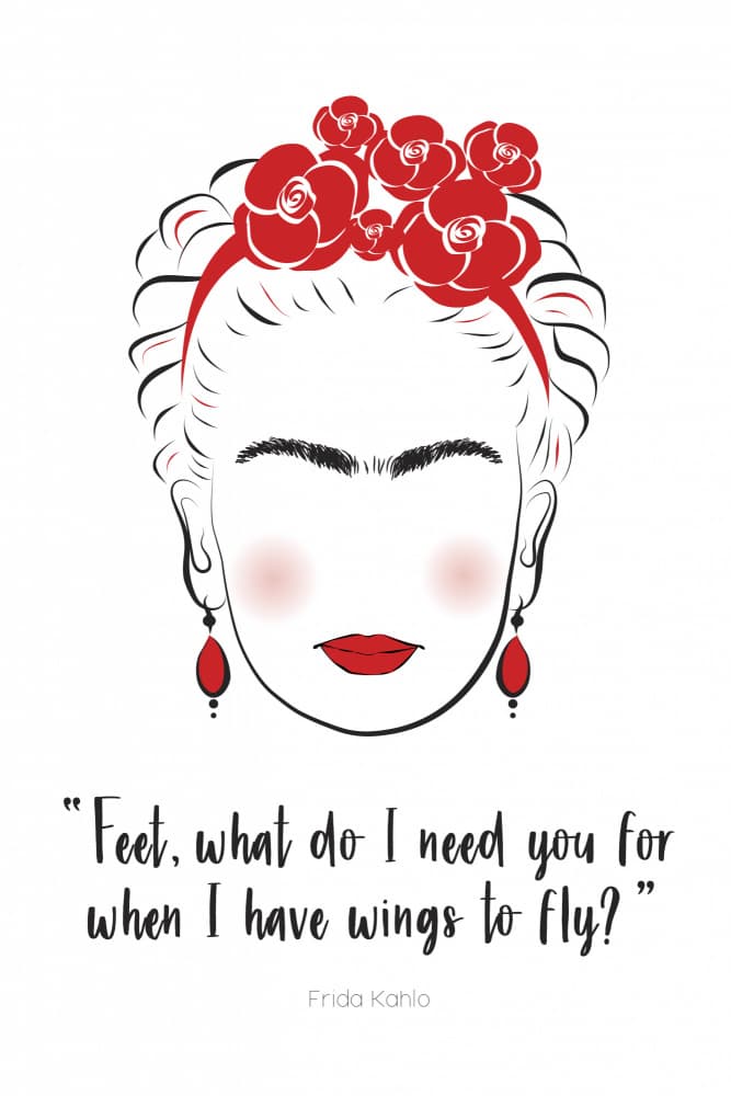 Frida's Red Roses by Martina — canvas wall art