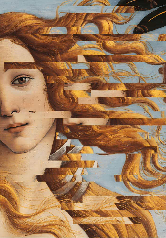 Glitched Venus Portrait by The Art Concept — canvas wall art