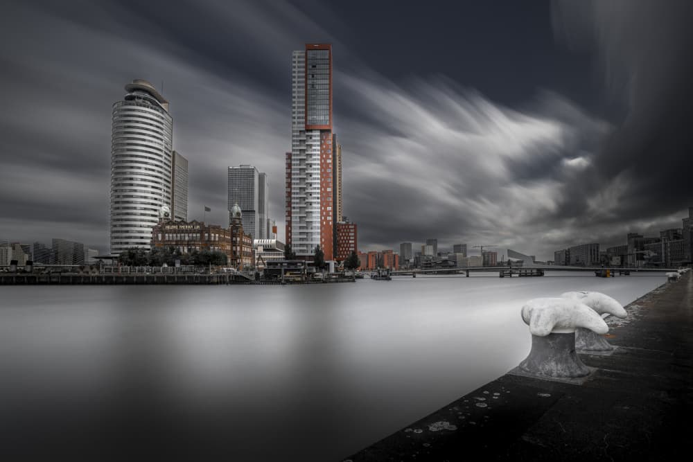 Dramatic Rotterdam Waterfront by Greetje van Son — canvas wall art