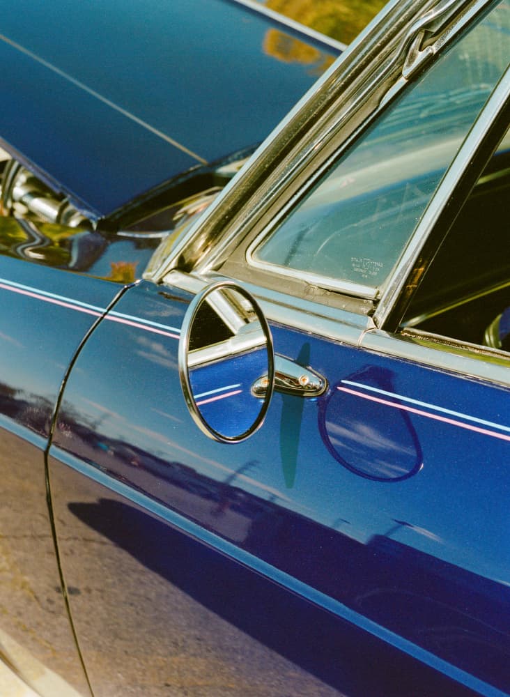 Classic Blue Car Mirror by Bethany Young — canvas wall art