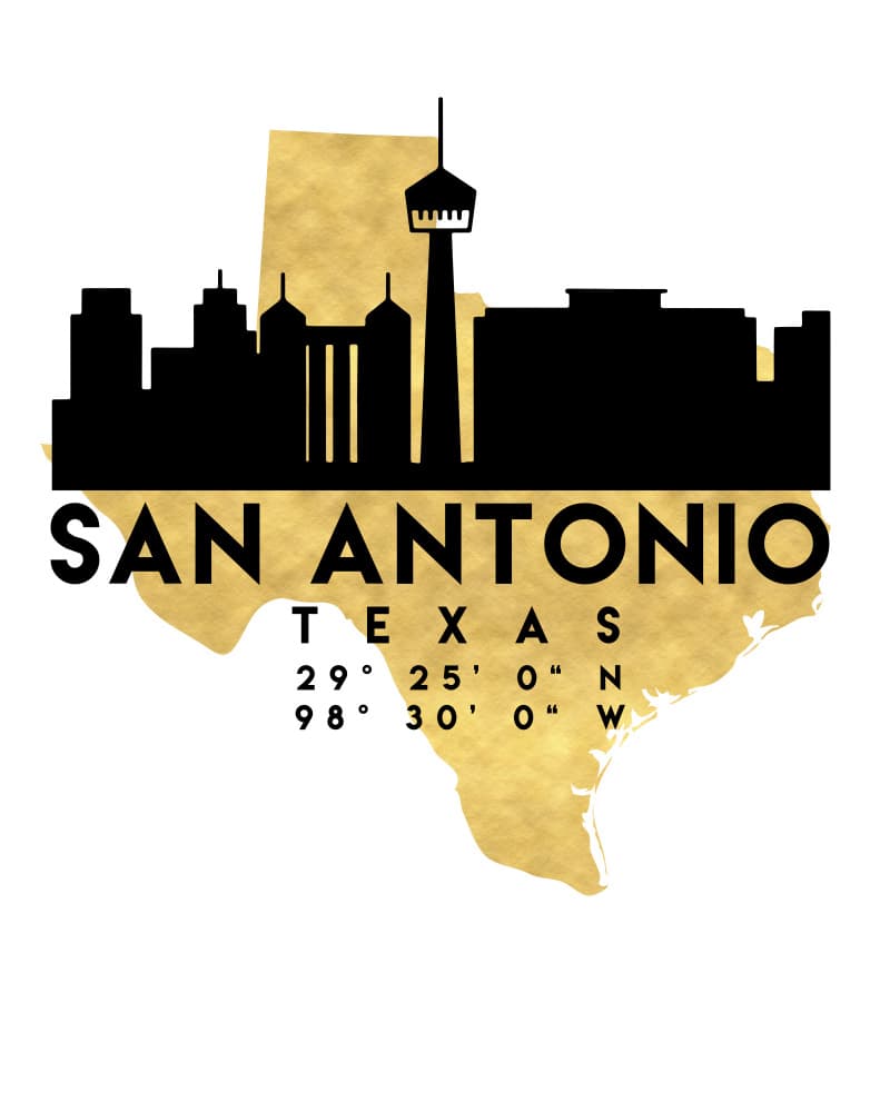 San Antonio Texas Skyline by Emiliano Deificus — canvas wall art
