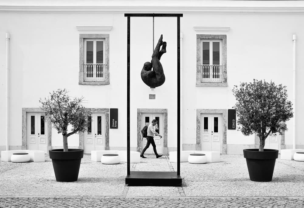 Contemporary Courtyard Sculpture by Adolfo Urrutia — canvas wall art
