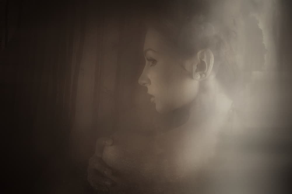 Ethereal Woman Profile by Adela Lia Rusu — canvas wall art