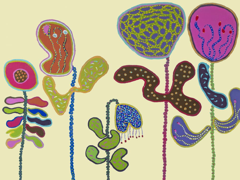 Whimsical Abstract Garden by Helen Joynson — canvas wall art