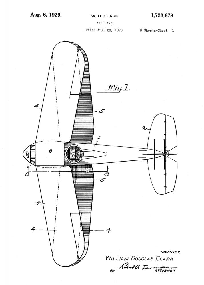 Vintage Airplane Patent by Andreas Magnusson — canvas wall art