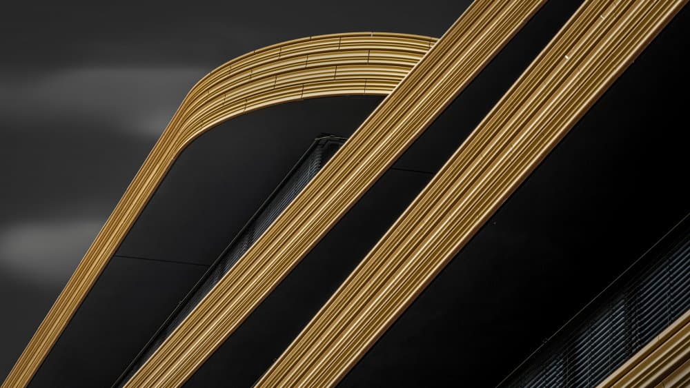 Golden Architectural Curves by Stephan Rückert — canvas wall art