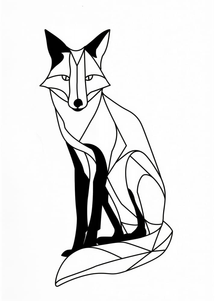 Geometric Fox by Justyna Jaszke — canvas wall art
