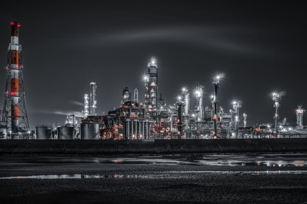 Industrial Night Glow by Tomoshi Hara — canvas wall art
