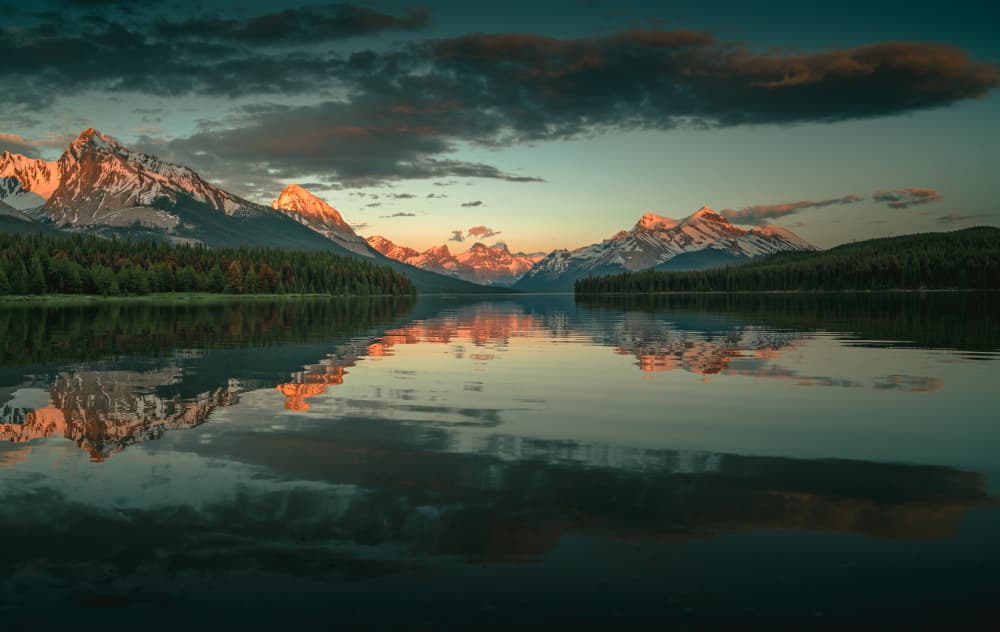 Mountain Lake Reflections by Bing Li — canvas wall art