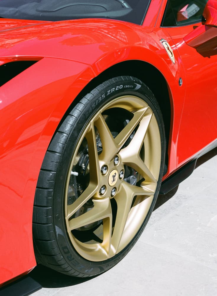 Red Car Golden Wheel by Bethany Young — canvas wall art