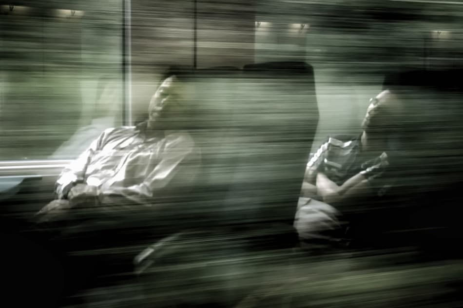 Sleeping Travelers Motion by Yvette Depaepe — canvas wall art