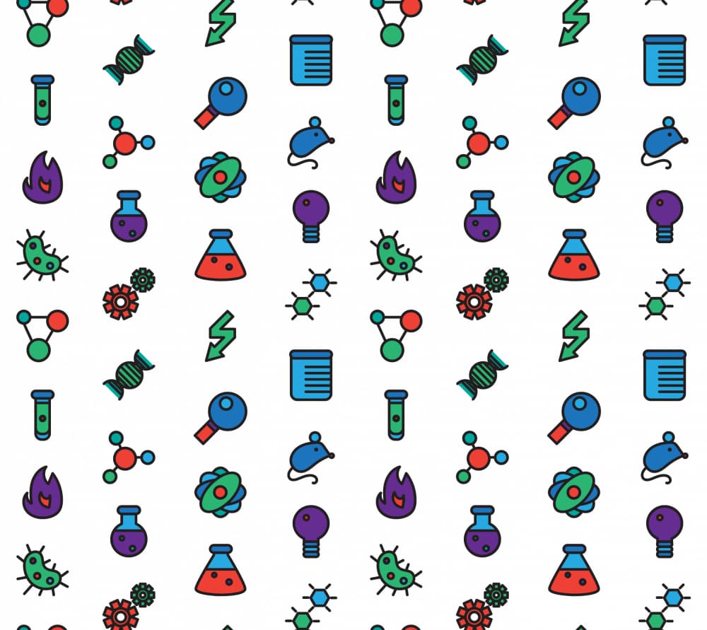 Colorful Science Pattern by Marika Barsrsind β canvas wall art