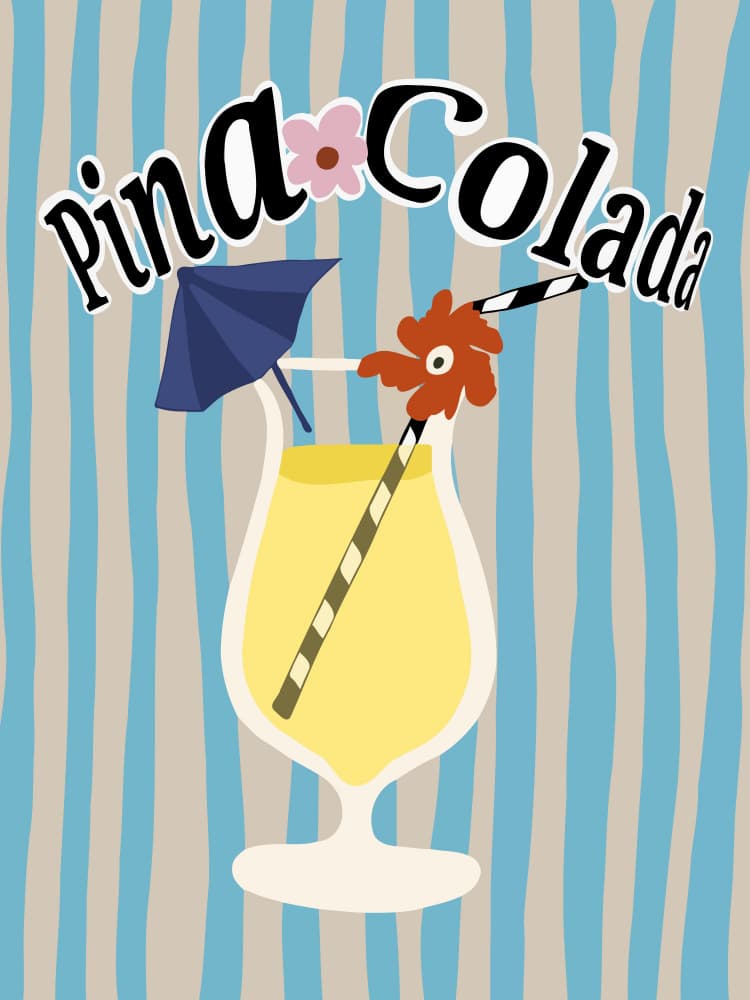 Tropical Pina Colada by Miho Art Studio — canvas wall art
