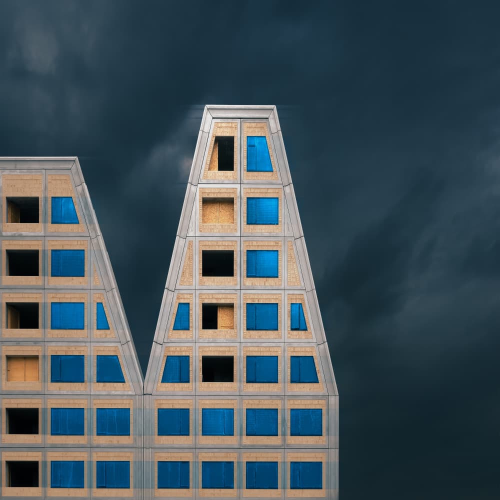 Modern Blue Windows by Marc Huybrighs — canvas wall art